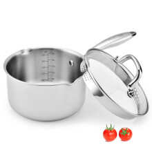 Fracoda 2.0 Quart Stainless Steel Saucepan With Glass Strainer Lid,Two Side Spouts, Ergonomic Handle, Multipurpose Sauce Pan With Lid, Sauce Pot, Cook