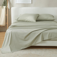 Draps Vintage Confort En Coton & Rayonne Dérivée Du Bambou | Ensemble Vert 4 Pièces Doux