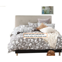Ensemble de Draps Swanson Beddings Vignes Feuillues 100% Coton : Drap Housse, Drap Plat et 2 Taies d'Oreiller (King)