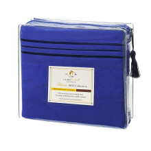 Ensemble de Draps Microfibre Clara Clark avec 2 Taies d'Oreiller, Queen, Bleu Royal