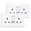 2 Pack 13A Double Wall Socket with USB A & Type C, UK Switched Electrical Socket, Crystal White Glass Panel, 250V Power Outlet 1