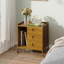 Nightstand Bedside Table with Three Drawers