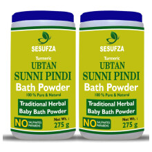 Sesufza Ubtan Sunni Pindi Badewasser Pulver 2er Pack (275 g) | Traditionelles Baby-Herbal-Kurkuma Bad
