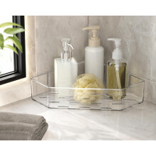 Zockrix Acryl-Eckregal Organizer Mit Ablauflöchern - Transparenter Dreieckiger Stauraum