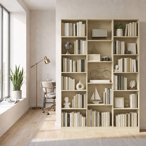 Homcom HOMCOM Bookcase Freestanding Open Storage Shelf with 17 Compartments