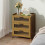 Living And Home 3-Drawer Narrow Bamboo Bedside Table 1