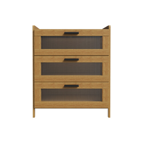 Living And Home 3-Drawer Narrow Bamboo Bedside Table 2