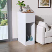 White Bedside Table with a Drawer