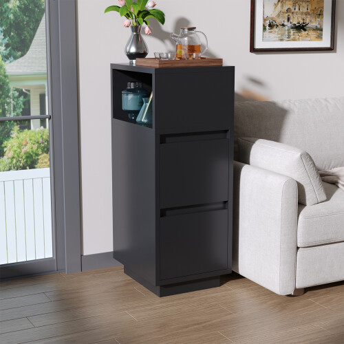 Living And Home Minimalist Bedside Table with Drawers