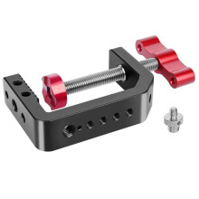 C Clamp Desk Mount with 1/4" & 3/8" Thread Holes for Camera, Light Stand, Desk, Rods, Shelves, Bike