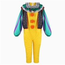 (Colourful, 120) Pennywise Costume Cosplay Kid Stephen Kings It Clown Suit Joker Halloween Party