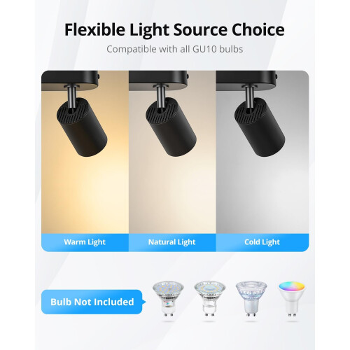2 Way Spotlight Ceiling Light Rotatable, GU10 Spot Lights Bar 2