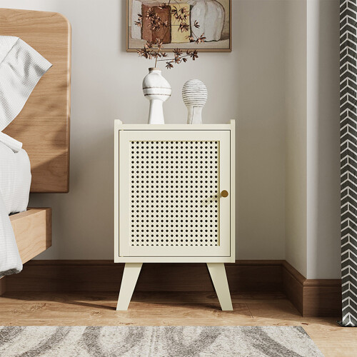 Living And Home Nightstand Bedside Table with One Door 2