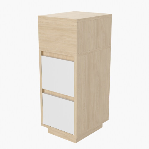 Living And Home Minimalist Bedside Table with Drawers 2