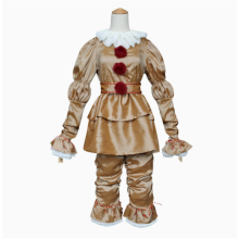 (Gold, 120) Pennywise Costume Cosplay Kid Stephen Kings It Clown Suit Joker Halloween Party