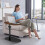 Side Table Adjustable Height Wooden Top Portable Stand 14
