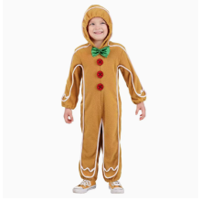 (Kid, XS) Adult Gingerbread Man Costume | 3-Piece Top, Pants And Inflatable Candy Cane Christmas Set | Men's/Women's Christmas Fancy Dress