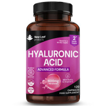 Hyaluronic Acid + Biotin & Vitamin C Advanced formula 600mg, 120 Capsules, Hair, Skin, Collagen, Vegan, High Strength, Non GMO, UK Made