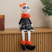 55cm Mrs Bones Seated Halloween Decoration with Dangly Legs