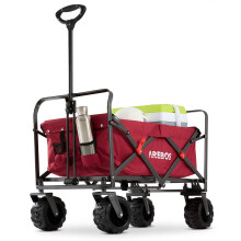 AREBOS foldable handcart | Handcart | Folding cart | Equipment cart | Foldable | Load capacity up to 100 kg | Water- and dirt-repellent | Red