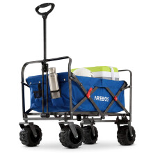 AREBOS foldable handcart | Handcart | Folding cart | Equipment cart | Foldable | Load capacity up to 100 kg | Water- and dirt-repellent | Blue