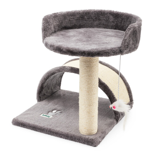 Petlicity Cat Bed with Scratch Post Grey