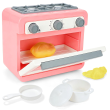 Pink Toy Oven for Kids Kitchen Set Pretend Play Bake Oven with Cooking Lights & Sounds, Colour Changing Food, Accessories Included