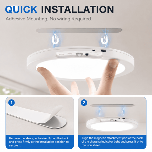 LED Rechargeable Ceiling Light With Remote Control 1