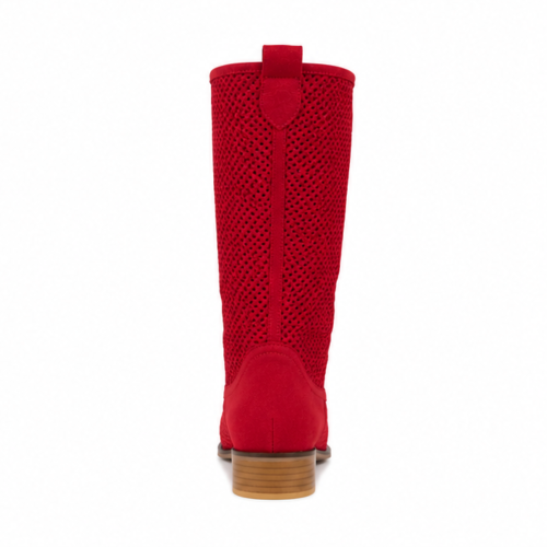 (43, Red) Low Heel Cowboy Knee High Boots Size 35-44 2