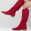 (43, Red) Low Heel Cowboy Knee High Boots Size 35-44 2