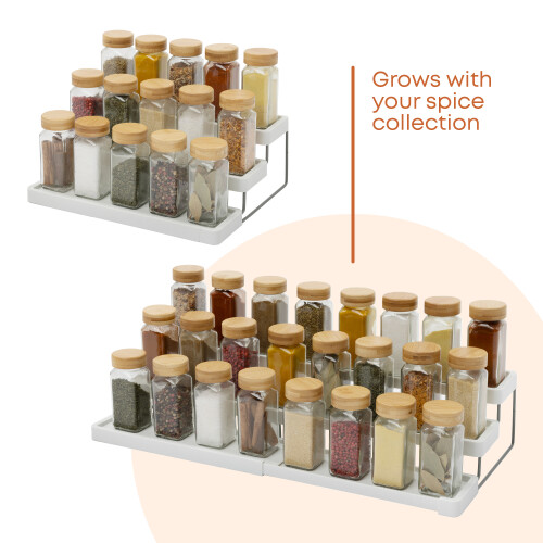 3 Tier Spice Rack Organiser White Grey 2