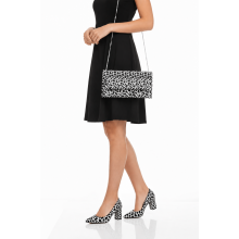 (43, Black) Low Heel Dalmatian Shoes and Bag Set Size 33-45