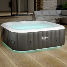 AREBOS TENERIFE Inflatable Hot Tub for 6 | 185x185 cm | 130 Jets | 910L | LED | Heated