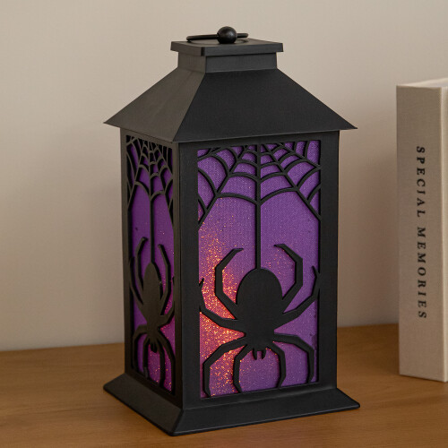 Smart Garden Products 32cm Battery Powered Light up Spider Halloween Lantern with LEDs