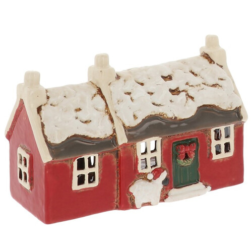 Village Pottery Christmas Croft House Tea Light Holder