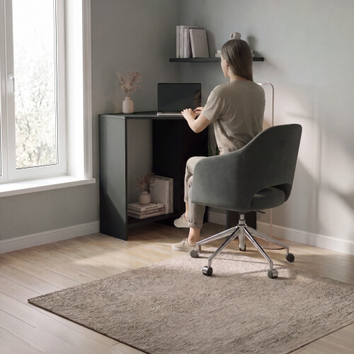 Home Discount (Black) Hetton Corner Computer Desk PC Office Study Table 1