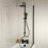 NES Home Nes Home Square Shower Mixer Tap, Handset, Riser Rail Kit Matte Black 1