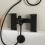 NES Home Nes Home Square Shower Mixer Tap, Handset, Riser Rail Kit Matte Black 6