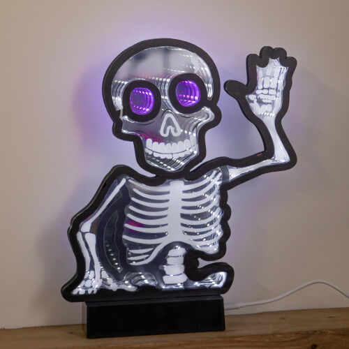 Smart Garden Products 27cm Battery Powered Light up Halloween Skeleton Infinity Mirror with LEDs