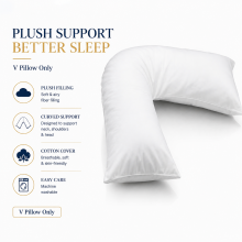 (Hollowfiber) Orthopaedic V Pillow Head Neck Support Hollow fiber & Duck Feather Extra Filled Super Quality V Pillow
