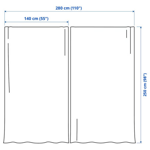 IKEA SANELA Curtain Set 140x250 cm 2