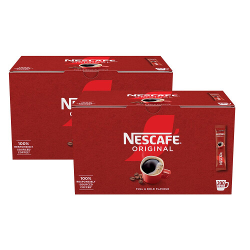 Nescafe Nescafe Original Instant Coffee 200 Sachets (Pack of 2) - Double Filter Technology