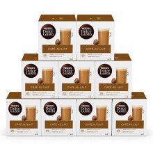 Dolce Gusto Coffee Pods of 16 Caps, 9 Boxes, Cafe Au Lait