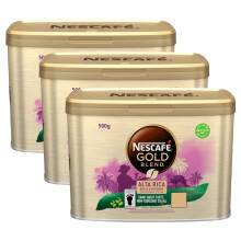 Nescafe Gold Blend Alta Rica Instant Coffee 500g Tin (Pack of 3) - Intense Dark Roast