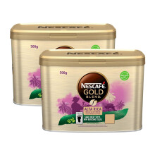 Nescafe Gold Blend Alta Rica Instant Coffee 500g Tin (Pack of 2) - Intense Dark Roast