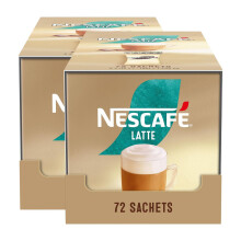 Nescafe Latte Instant Coffee Sachets 72 Pack (Pack of 2) - Creamy Frothy Drink