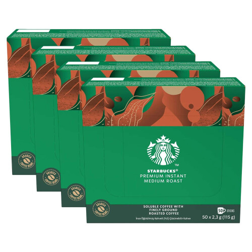 Starbucks Starbucks Medium Roast Instant Coffee Sachets 50 Pack (Pack of 4) - Smooth Rich Blend