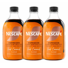 Nescafe Iced Coffee Espresso Concentrated Caramel Flavour 500ml (Pack of 3) - 16 Servings Each