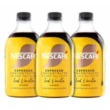 Nescafe Iced Coffee Espresso Concentrated Vanilla Flavour 500ml (Pack of 3) - 16 Servings Each