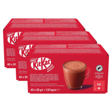 Kit Kat Cacao Beverage 40 Sachets (Pack of 3) - Hot Chocolate Drink with Wafery Notes